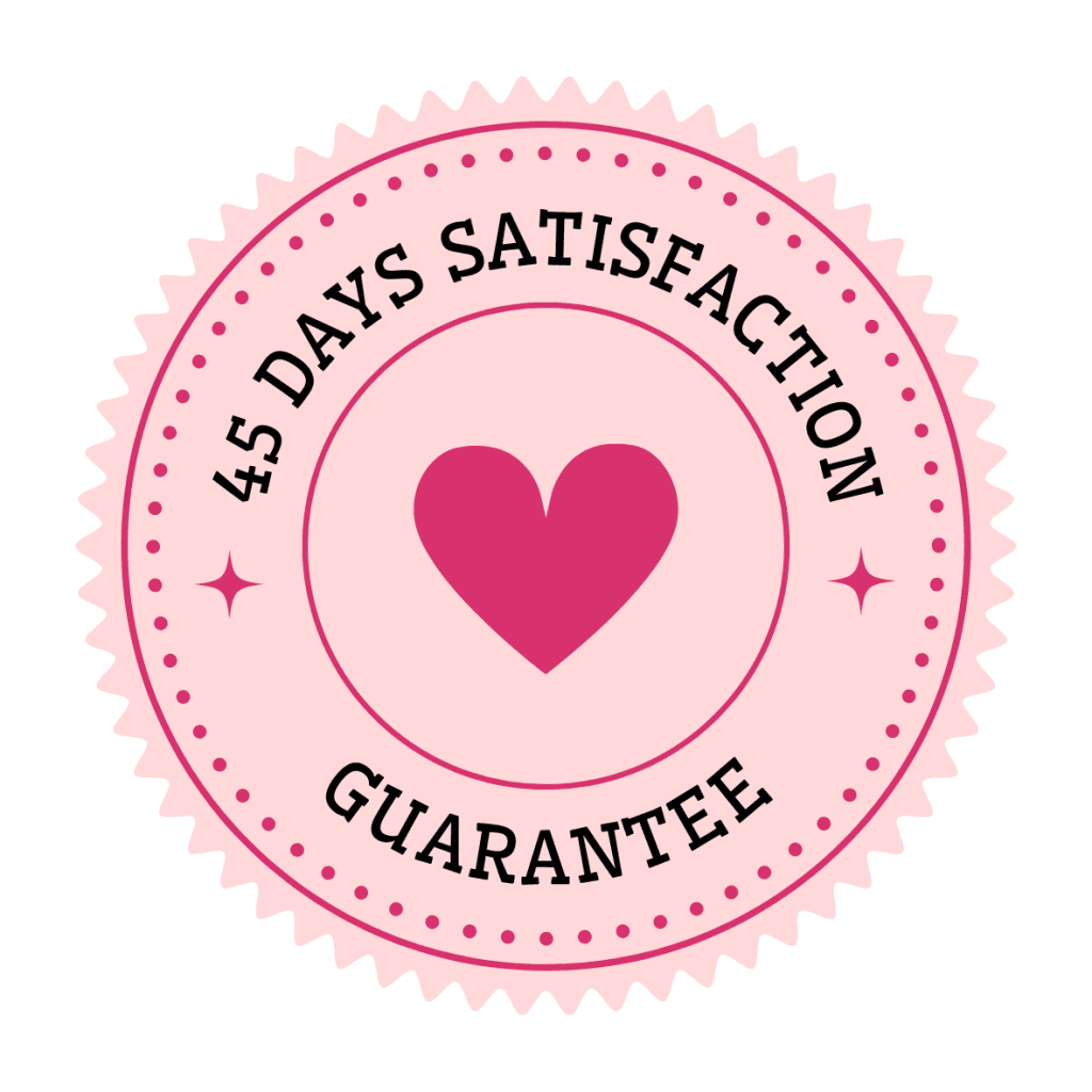 Pink Rounded Guarantee Made With Love Heart Circle Sticker