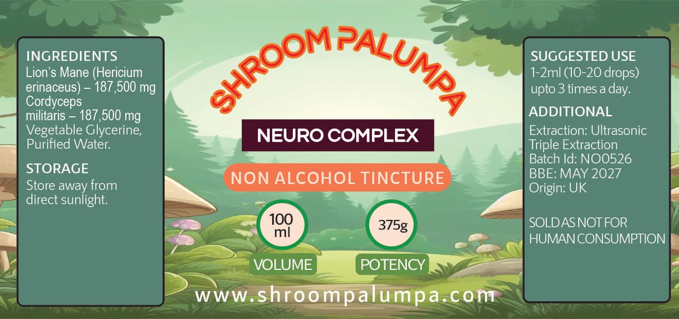 Neuro Mushroom Complex Tincture Non Alcohol | 100ml 2 Neuro Mushroom Complex Tincture Non Alcohol | 100ml - Image 2